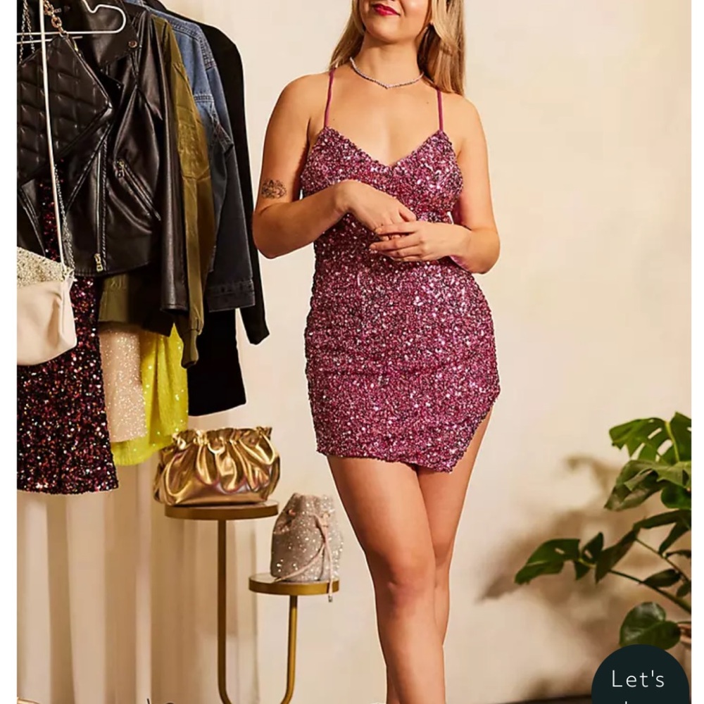 Sequin Pink Mini Dress size 14
